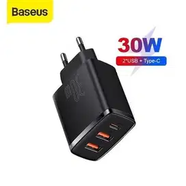 Baseus Charger 2U+C 30W EU Compact Quick Charging with Box (PUTIH)