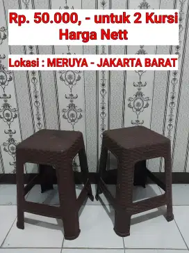 Bangku Kursi Plastik - 2 Pcs