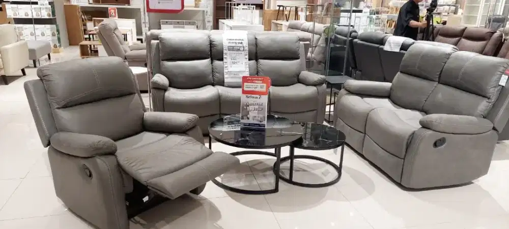 SET RECLINER FABRIC SOFA