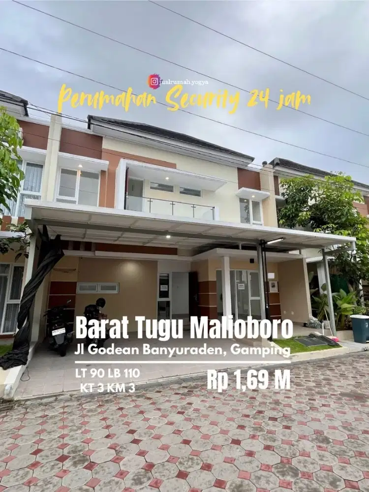 Rumah dijual murah perumahan security 24jam barat tugu malioboro
