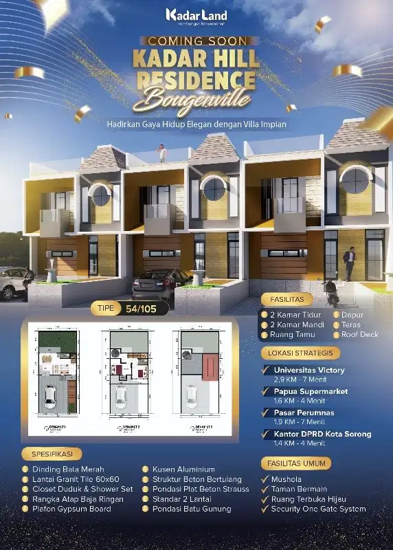 DI JUAL RUMAH MEWAH 2 LANTAI KOTA SORONG BEBAS BANJIR