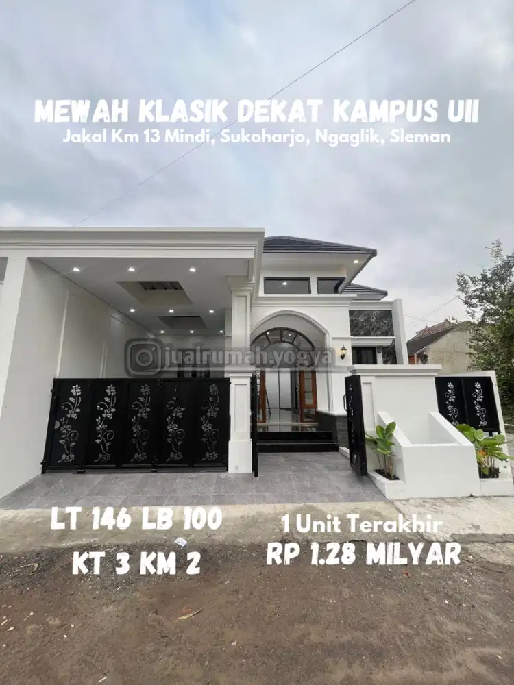 Rumah Baru Mewah klasik dekat Kampus UII Jakal Km 13 Sukoharjo