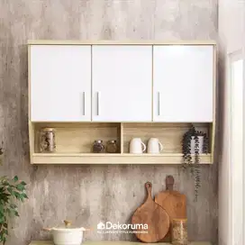 Cubic Rak Atas Dapur – ELENA KSA 3P - Sonoma Oak White Glossy