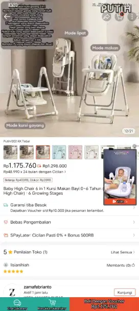 Baby chair 6 in i