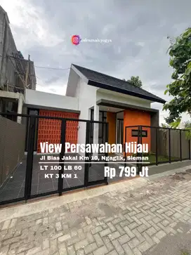 Rumah baru view sawah murah dekat sekolah BIAS jakal km 10