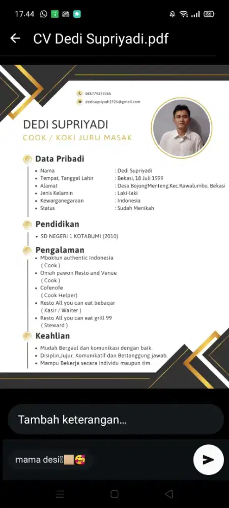 Sedang mencari pekerjaang