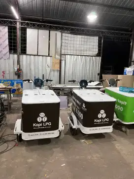 Riders gerobak sepeda listrik kopi