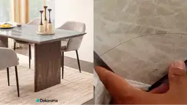 Heim Studio EIMI Meja Makan Ceramic - Kaki Walnut (Hanya Meja)