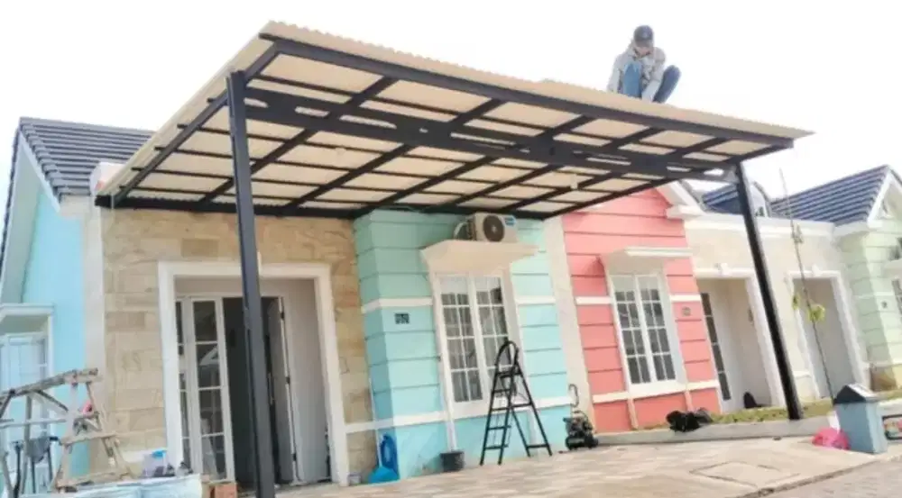 Kanopi Carport Baja ringan atap alderon rs & single layer