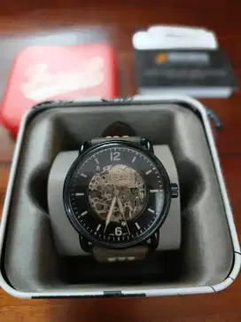Jam tangan Fossil Automatic Commuter Brown Leather