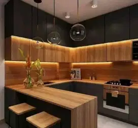 interior desain kitchen set kamar set wardrobe lemari backdrop tv