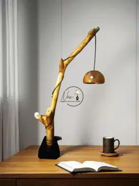 Lampu Hias Meja Estetik Akar Kayu Asli Handmade Unik