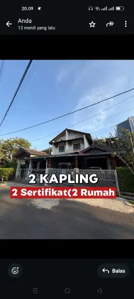 Jual rumah 2 Kav Disatuan