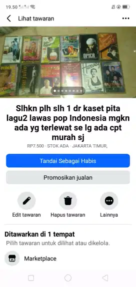Slhkn plh slh 1 dr kaset pita lagu lawas pop terlaris kond bgs hrg mrh