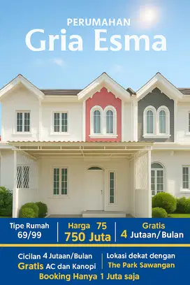 Rumah 2 Lantai di Perumahan Gria Esma, Cukup Dengan 1 Juta Saja lokasi dekat The Park Sawangan