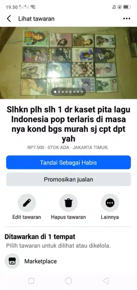 Slhkn plh slh 1 dr kaset pita lagu pop Indonesia terlaris kond bgs deh