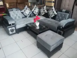 Sofa minimalis+ fub abu hitam
