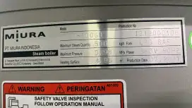 Steam boiler kap 500 kg merk miura jepang