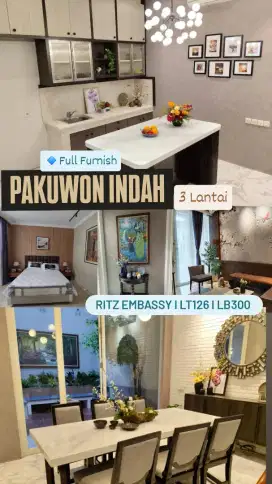 Dijual Rumah Minimalis 3 Lantai Furnish Pakuwon Indah
Ritz Embassy