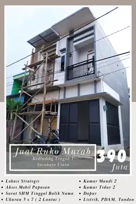 Jual Ruko Murah Kedinding Tengah 1 Menghadap Aspal Akses Mobil Sisipan