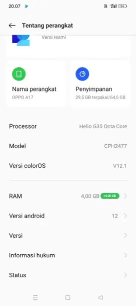 Oppo a17.. 4 64. Mulus no minus