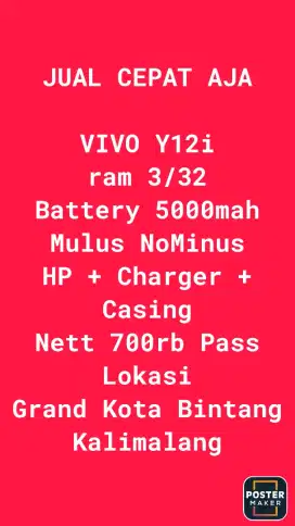 Vivo Y12i 3/32 Muluss Nett 700rb Passs