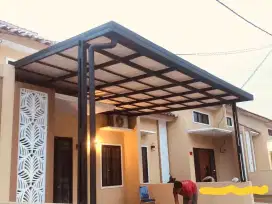 Kanopi atap alderon singel cet rangka terpasang