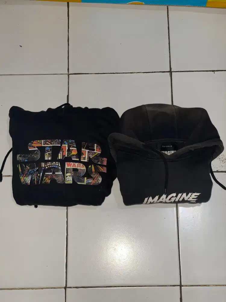 Hoodie Hitam 2Pcs Starwars Imagine(brand lokal)