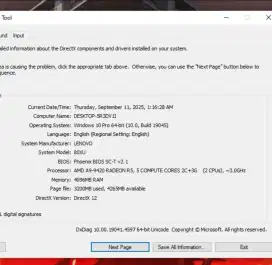 Lenovo AMD A9 Radeon R5 ram 4Gb SSD 128