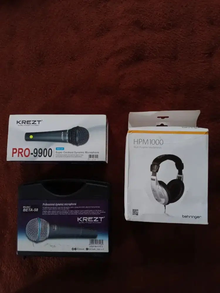 Microphone Krezt Dan Headphones Behringer HPM 1000