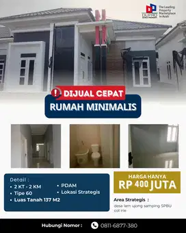 Rumah Tipe 60 Lokasi di Lam Ujong – Luas Tanah 137 m² Harga 500 jt