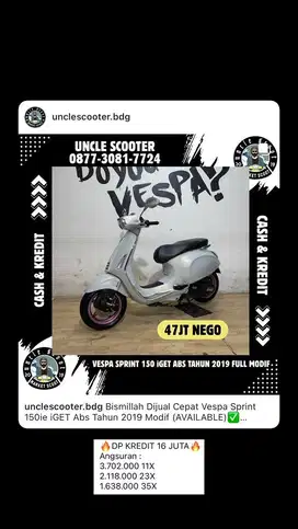 Vespa Sprint 150ie iGET Abs Tahun 2019 Modif