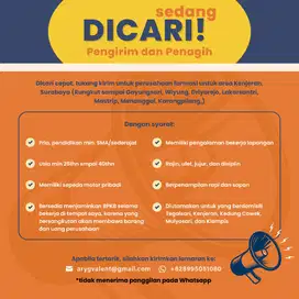 Dicari!!! Tukang kirim untuk perusahaan Farmasi!!!