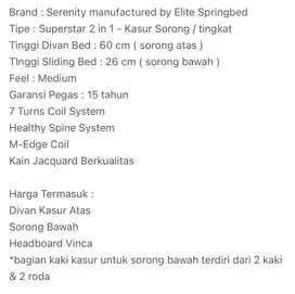 Kasur springbed 2 in 1 sorong kasur anak tingkat