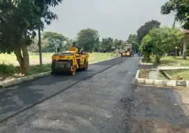 Aspal hotmix jalan parkiran
