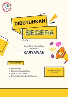 Dicari karyawan perempuan