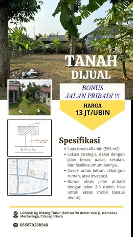 Dijual Tanah bonus jalan pribadi