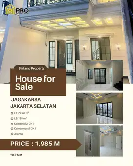 Rumah baru 3 lantai plus rooftop di Jagakarsa Jakarta Selatan