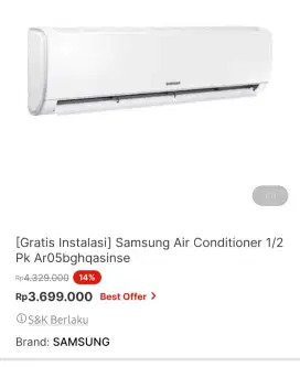 AC SAMSUNG 1/2 PK HEMAT LISTRIK