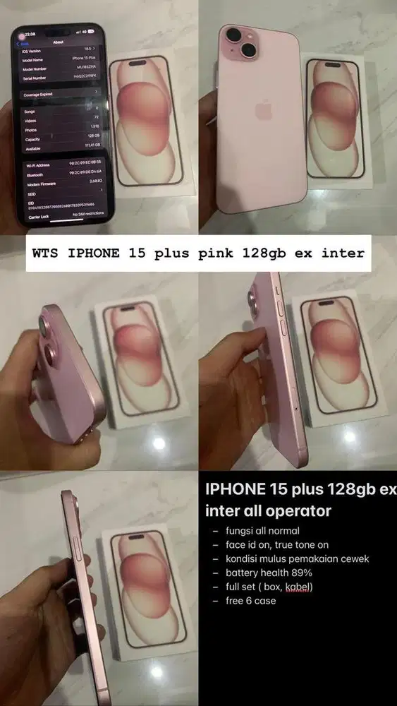 Jua Cepat Iphone 15 plus 128 inter