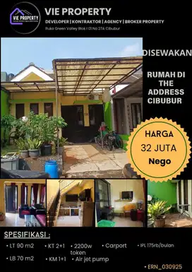 Rumah Sewa Murah Siap Huni di The Address Cibubur