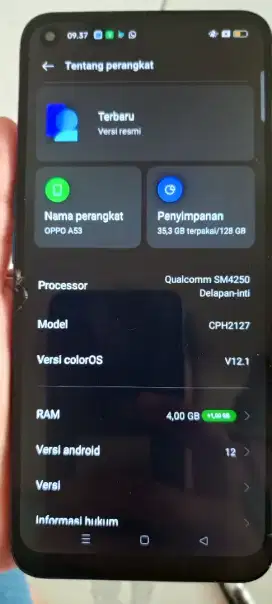 Oppo A53 ram 4+1GB/128