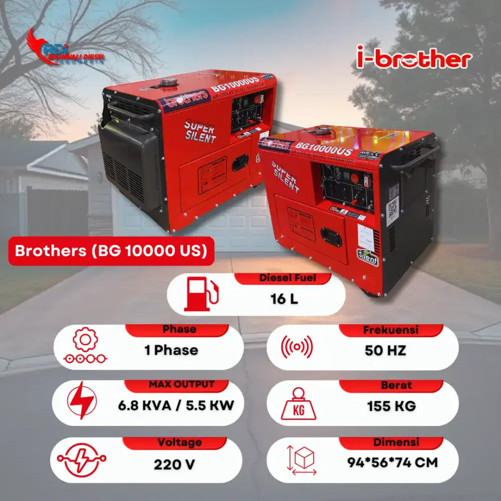 Genset Brother silent 7 kva