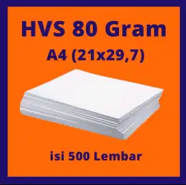 Hvs 80 gr ukuran A4 ( 500 lbr ) 1 Rim