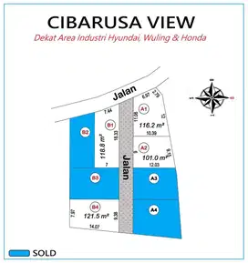 Kavling area Cibarusah bisa angsur 12X bunga 0% include Fasum Jalan