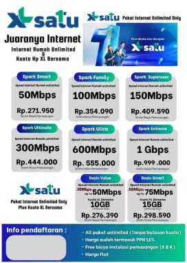 DAFTAR XL SATU FIRST MEDIA