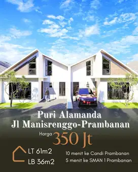 HADIRKAN RUMAH MODERN DI UTARA PRAMBANAN 350Jt, READY KPR