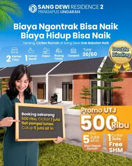 Dijual rumah subsidi dekat pintu tol bawen semarang