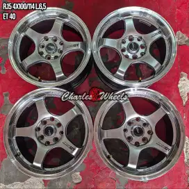 Jual velg afvan gt r15 4x100 4x114,3 jazz brio agya ayla vios dll