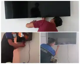 Braket plus pasang atau pasang saja jika sudah ada bracket led tv nya
